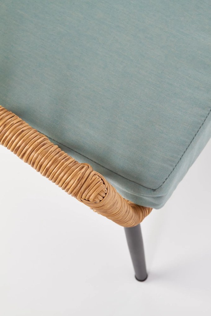 GARDENA 2S fotel podwójny czarny, naturalny, popielaty, rattan, boho