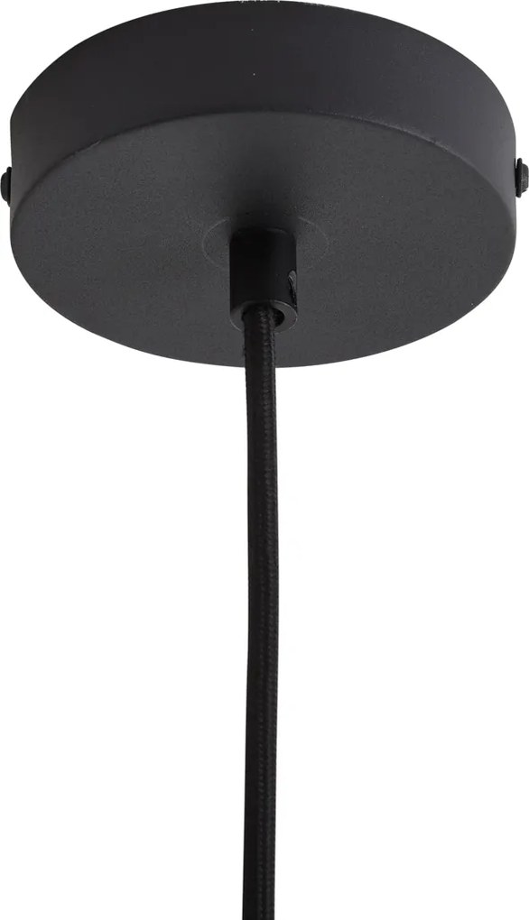 Designerska lampa wisząca czarna z zielonym szkłem - Kemner