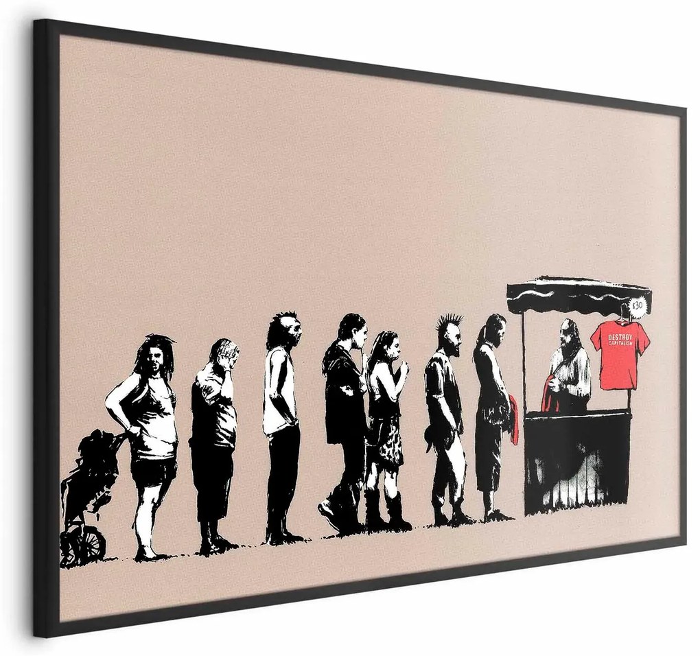 Plakat Zniszczyć kapitalizm 42x29,7 cm z ramą czarną bez marginesu ARTGEIST B