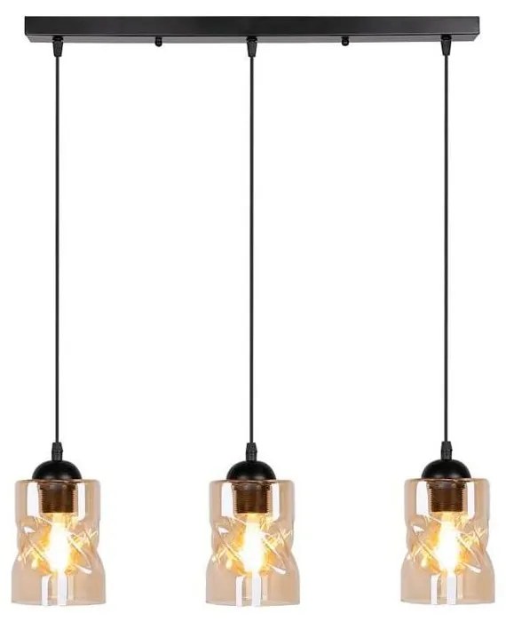 Czarna lampa wisząca ze szklanym kloszem 10x62 cm Felis – Candellux Lighting