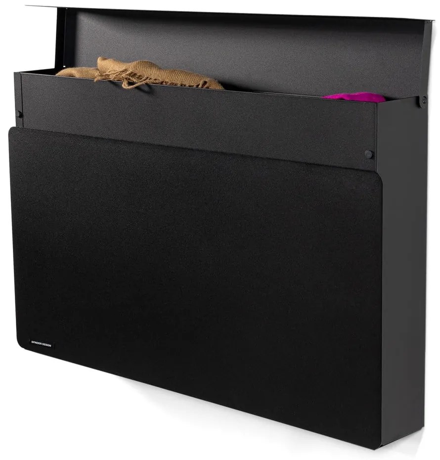 Czarna metalowa uchylna/wisząca szafka na buty 78x48x13 cm Luigi – Spinder Design