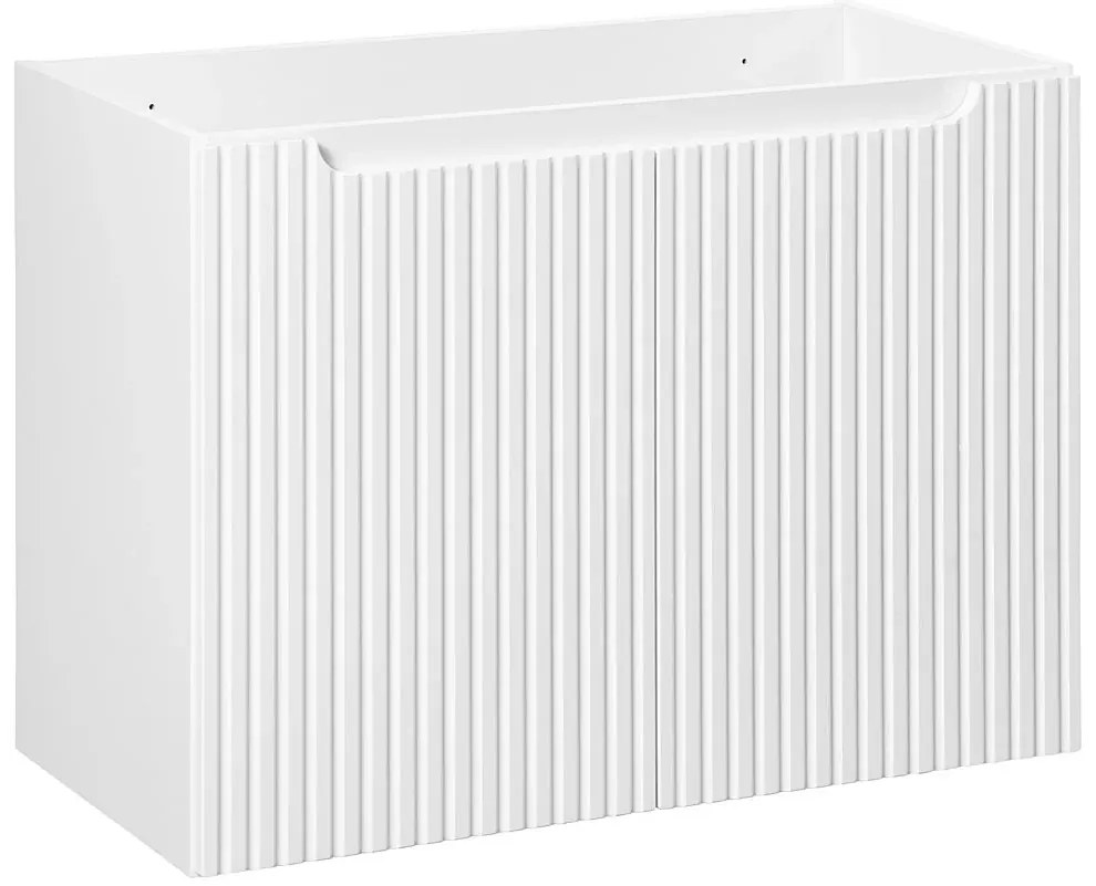 Nowoczesna biała szafka łazienkowa z ryflowaniem - Dafo 10X 80 cm