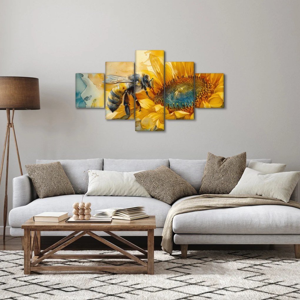 Obraz - Pszczoła, akwarela (125x70 cm)