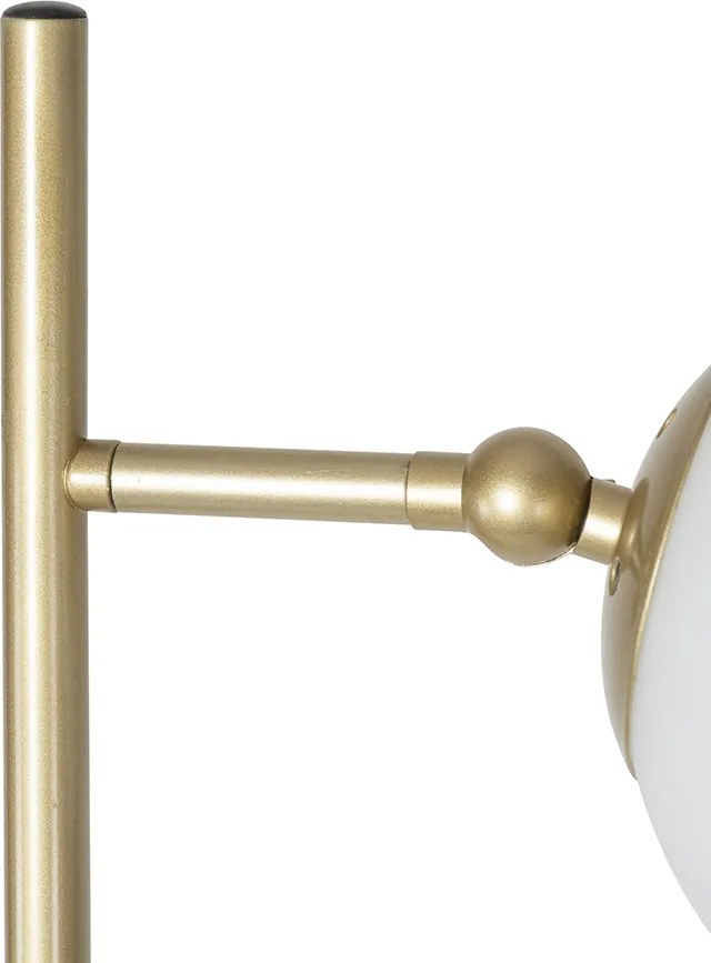 Inteligentna lampa stojąca złota z matowym szkłem w komplecie 2 Wi-Fi P45 - Pallon