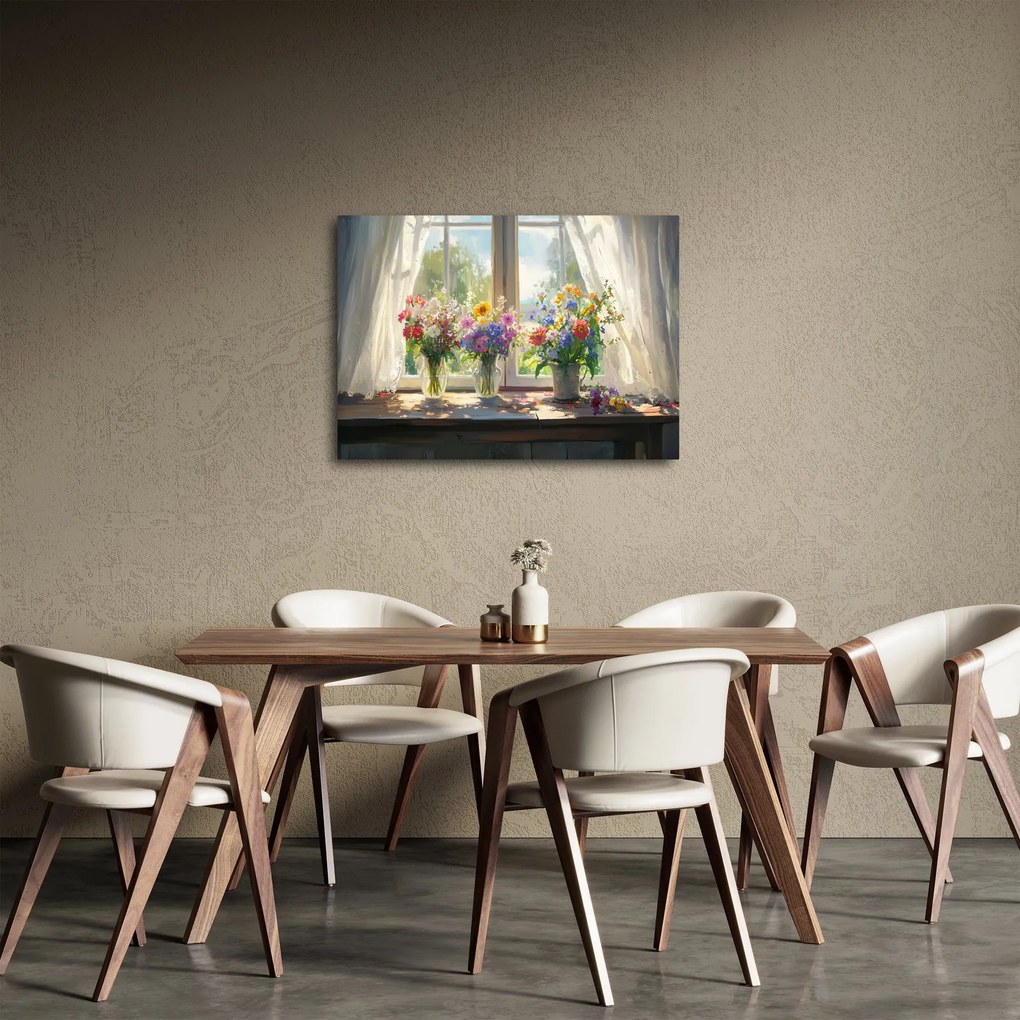 Obraz - Bukiet przy oknie (70x50 cm)
