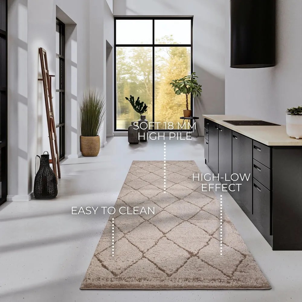 Beżowy chodnik 80x240 cm Perrotin Beige – Elle Decoration