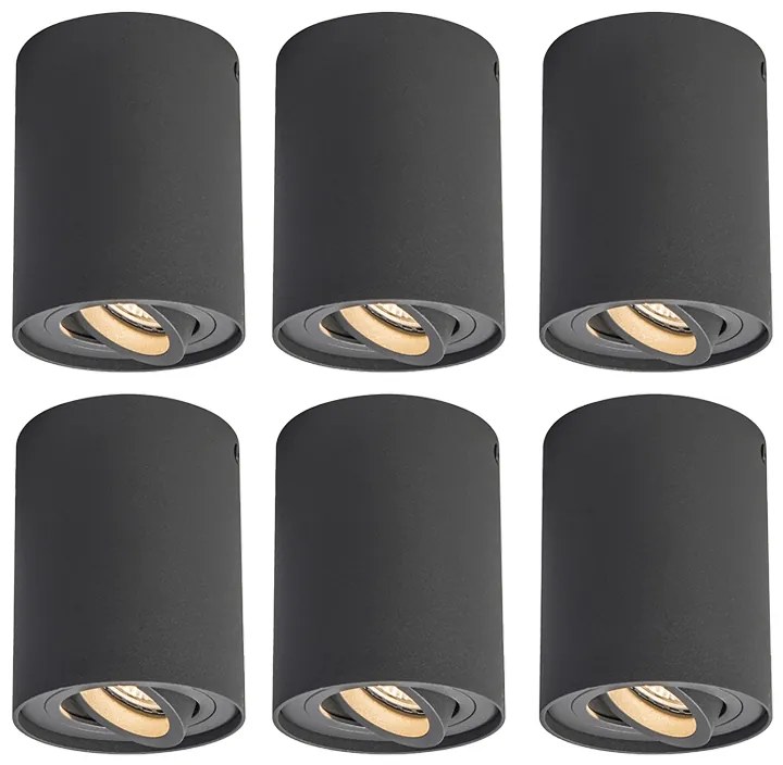 Zestaw 6 inteligentnych reflektorów ciemnoszarych włącznie z WiFi GU10 - Rondoo up