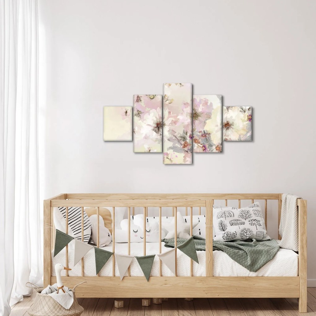 Obraz - Kwiaty malarstwo (125x70 cm)