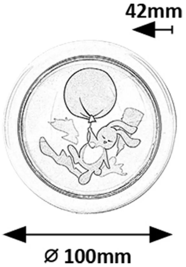 Rabalux 76073 lampka nocna dziecięca Hopply -króliczek i balonik, 0,3W, 5lm, 6000K