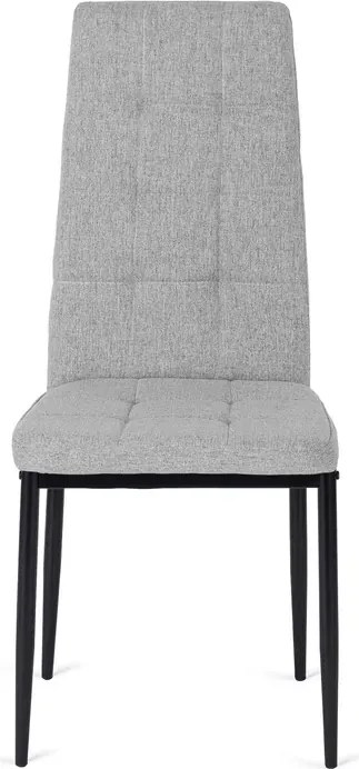 Zestaw Stół Prostokątny Rozkładany CLARK 120-160 cm Dąb Artisan/Czarny i 6 Krzeseł Tapicerowanych TEX Szarych