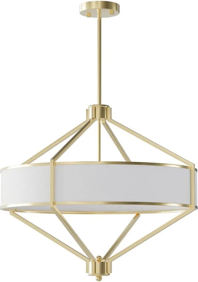 Open Design OR85839 - Żyrandol na pręcie ZUNDO 4xE27/15W/230V mosiądz/biały