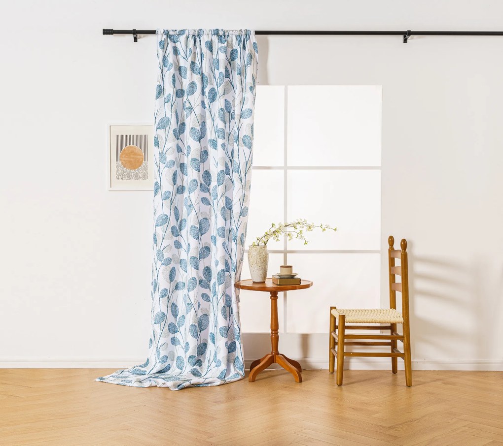 Designerska zasłona VIENTE 140x270 cm, wzorzysta Zawieszanie: Taśma z wiązaniami