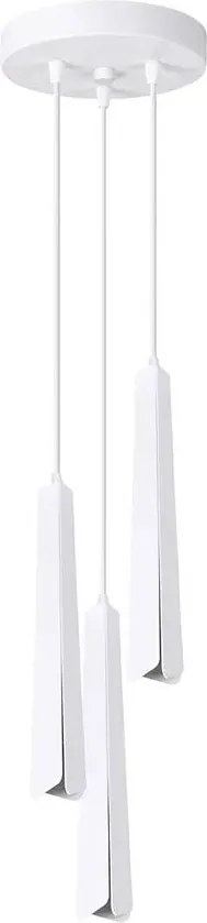 Biała lampa wisząca z 3 długimi kloszami - 27X A610 G9-F57