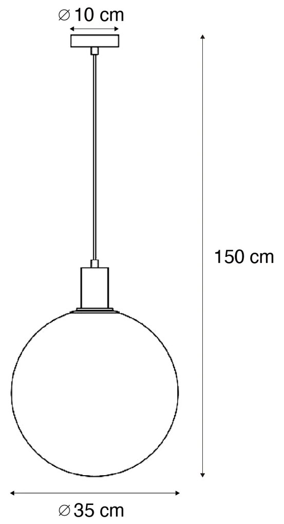 Designerska lampa wisząca czarna ze szkłem tęczowym 35 cm - MallonDesignerski Oswietlenie wewnetrzne