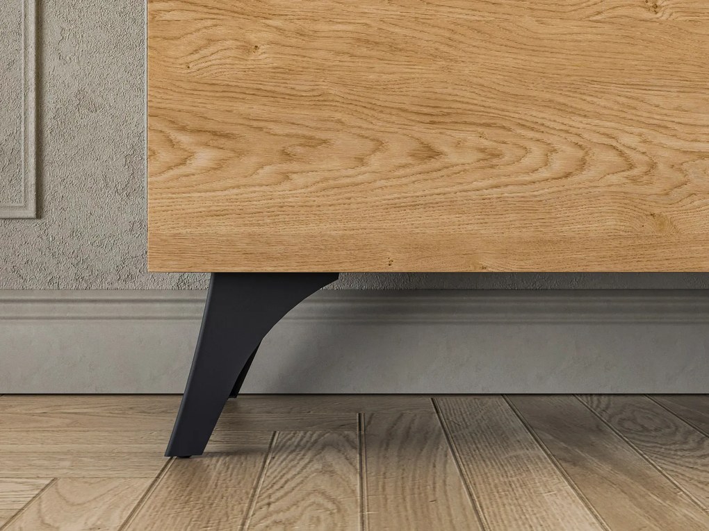 Witryna do salonu HESTIA 1W1D 58cm dąb/czarna lewa ML MEBLE
