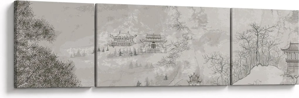 Obraz - Chiński krajobraz (170x50 cm)