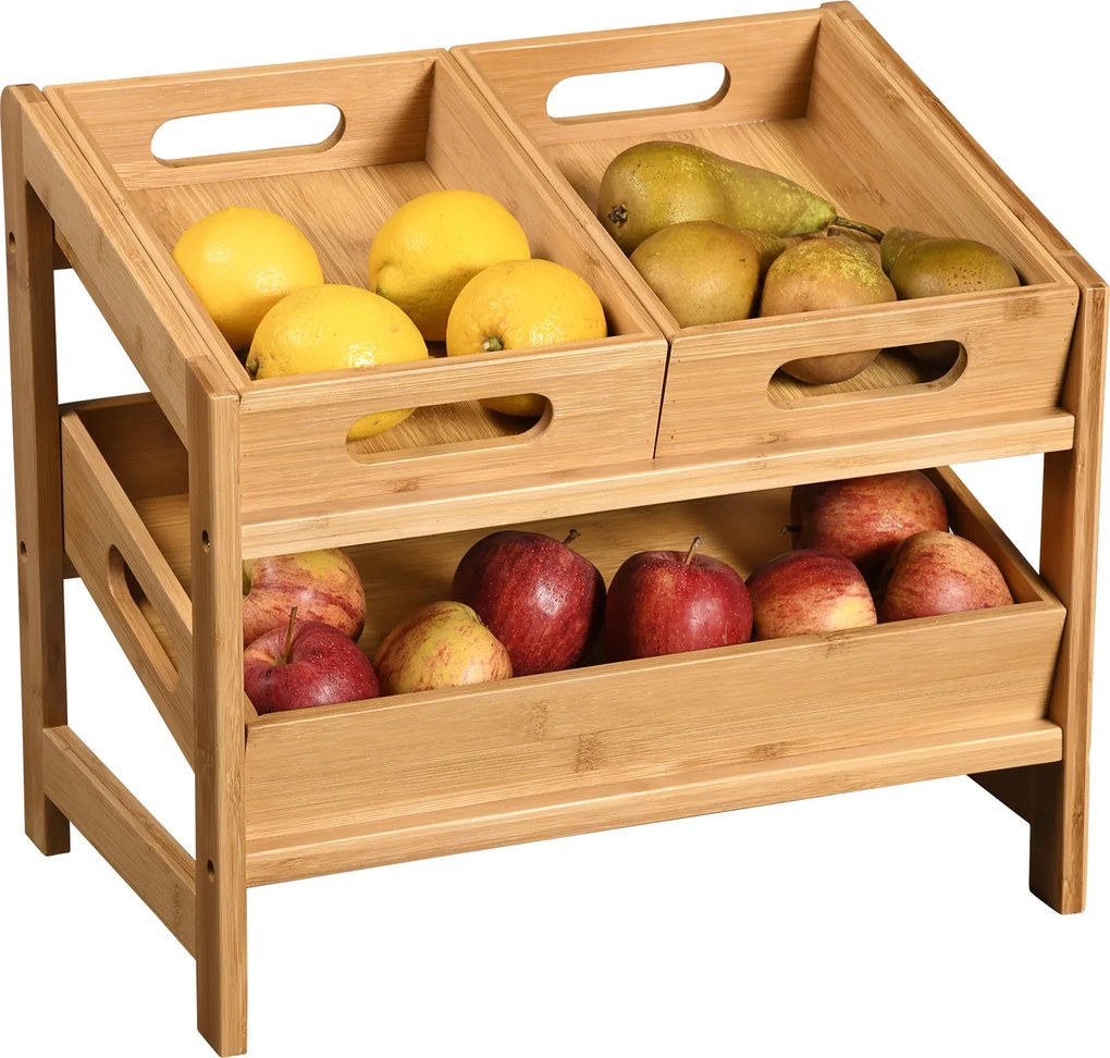 Regał kuchenny z wyciąganymi tacami, bambus, 39,5 x 26 cm, Kesper