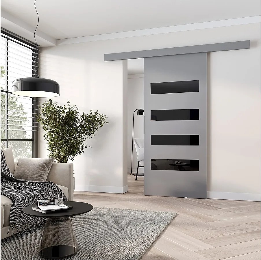 MINIO go for it, Drzwi przesuwne wewnętrzne CLEAN F 106 cm  w kolorze szarym