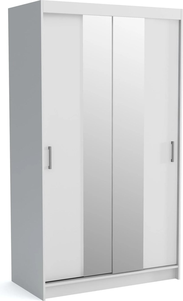 Szafa Przesuwna NICOLA 120 cm Szafa Dwudrzwiowa Biała