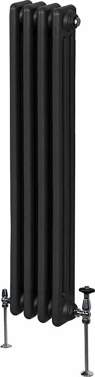 Tradycyjny grzejnik 3-kolumnowy - 1500 x 202 mm - czarny