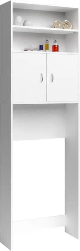 Wysoka szafka nad pralkę SILKE, 185×63×20cm, biała Casaria