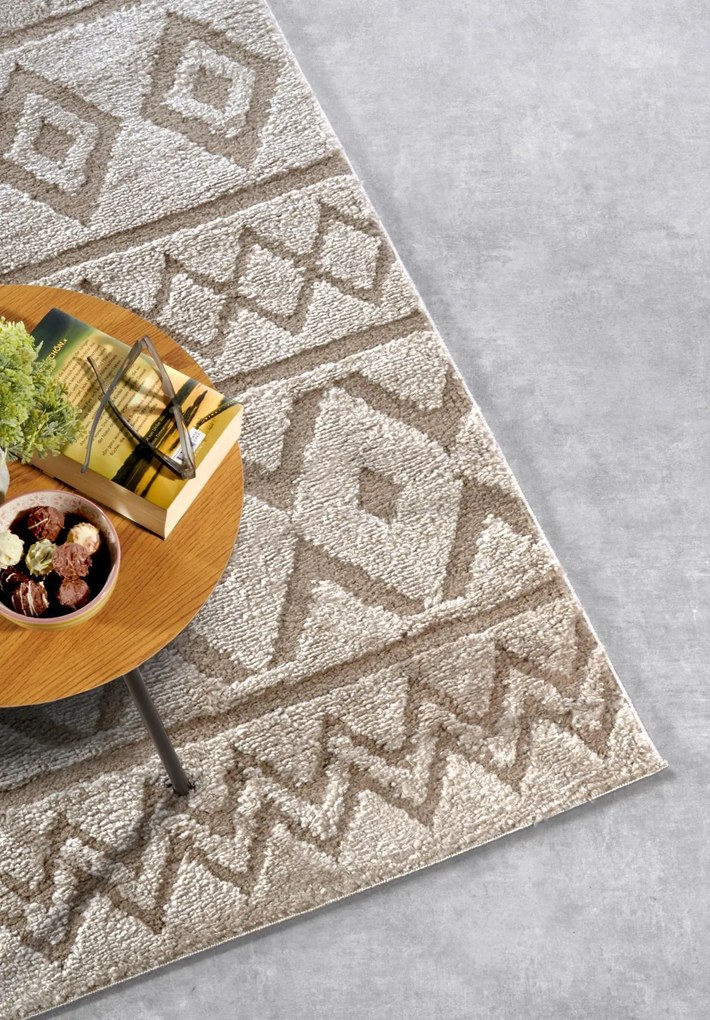 Dywan nowoczesny Gallery 3D Boho beżowy 200 cm x 280 cm