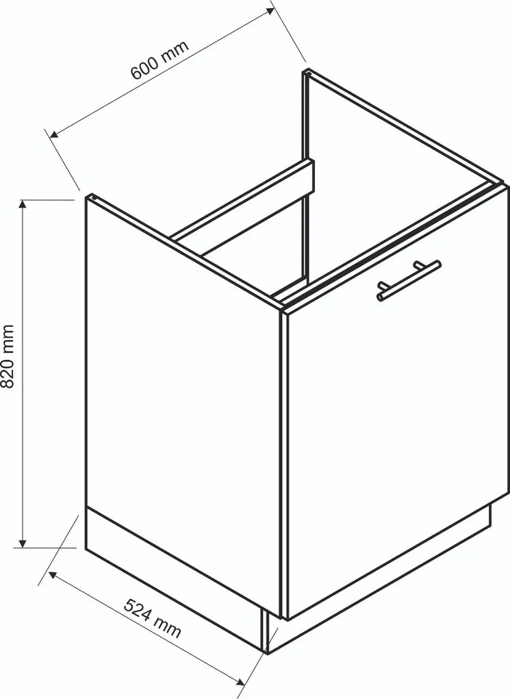 Szafka pod zlew 60 ADELE D60ZL P/L beżowy mat STOLKAR