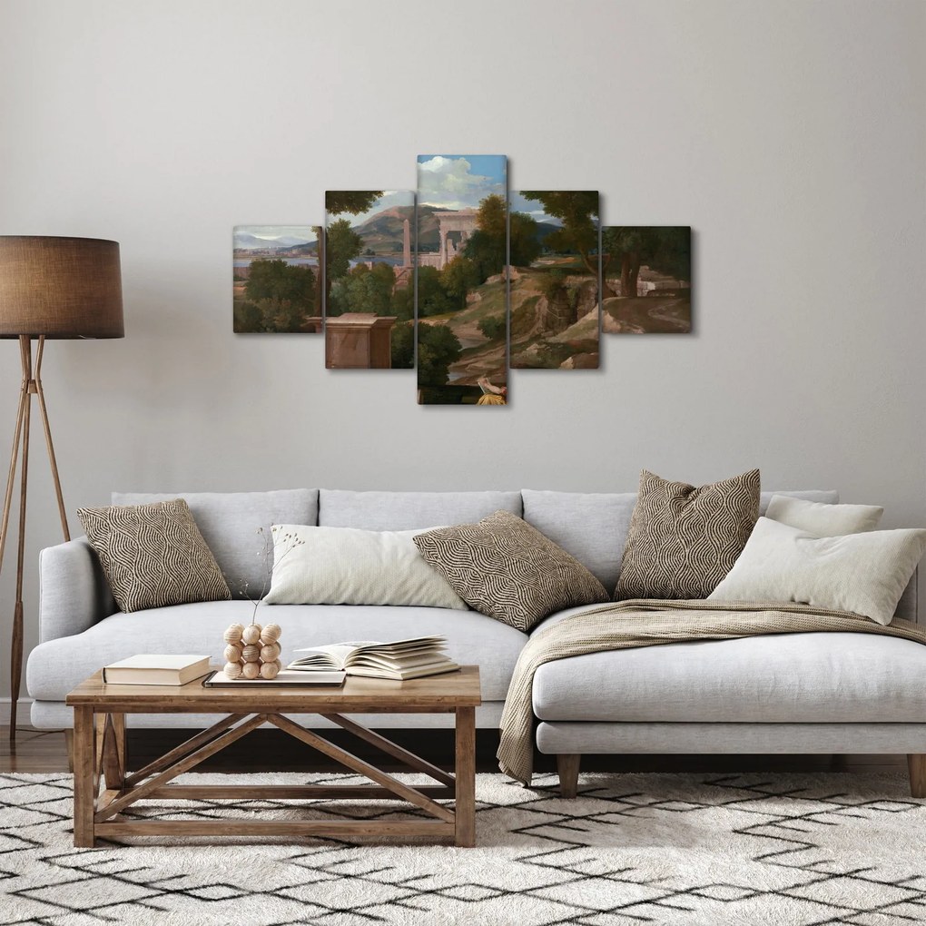 Obraz - Nicolas Poussin, Landscape with Saint John on Patmos, reprodukcje (125x70 cm)