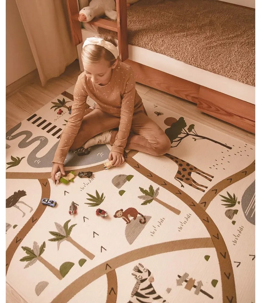 Kremowy dywan dziecięcy 123x180 cm Little Savannah – Nattiot