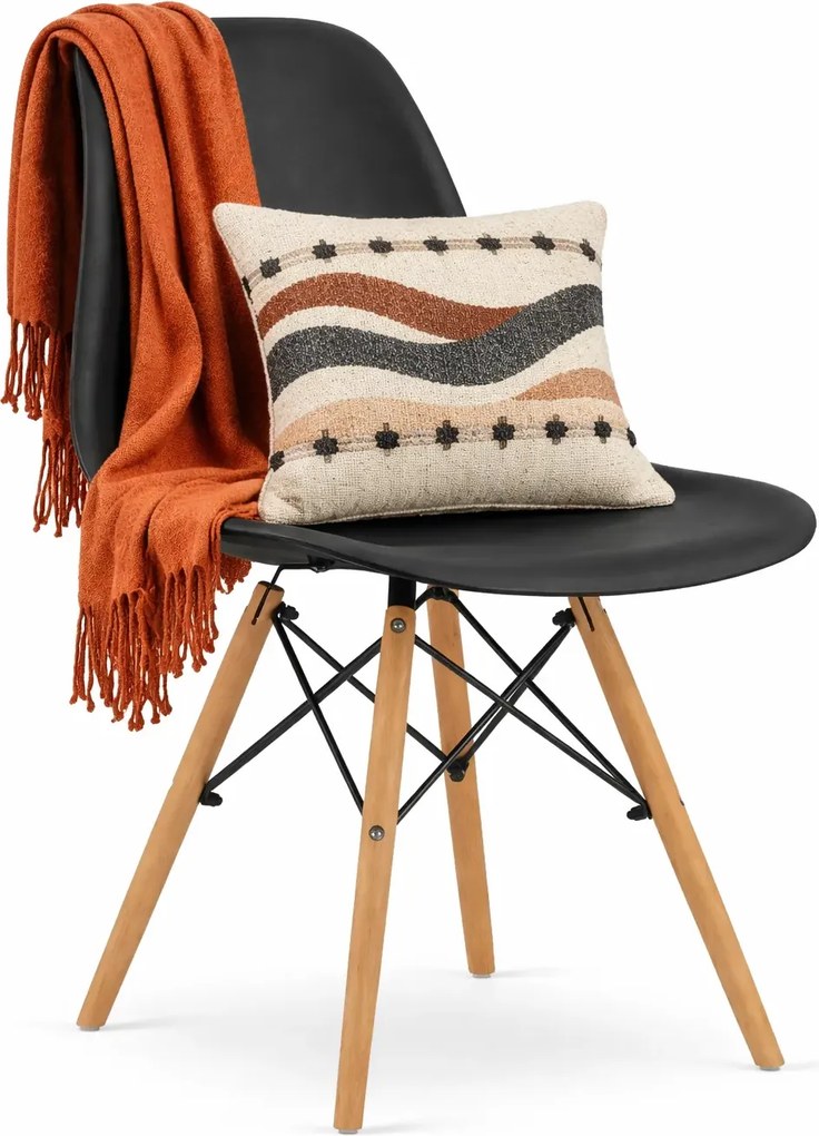 Komplet czarnych krzeseł skandynawskich 4szt. T6-N79