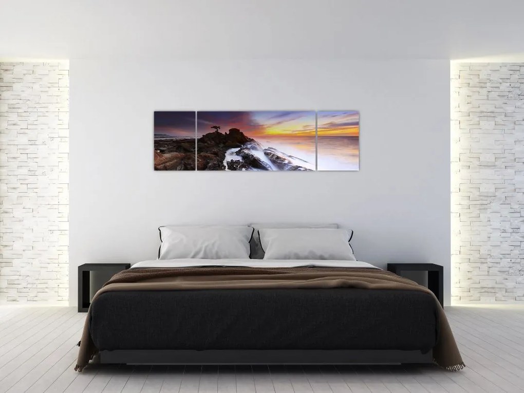 Obraz góry we mgle (170x50 cm)