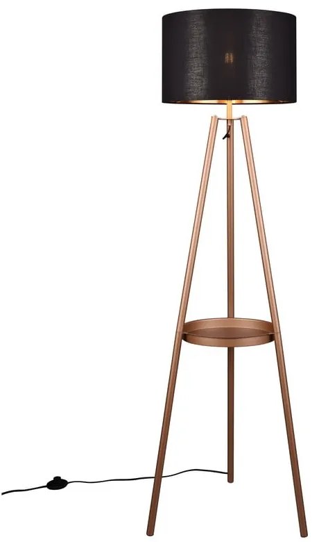 Brązowa lampa stojąca z półką (wys. 152 cm) Colette – Trio