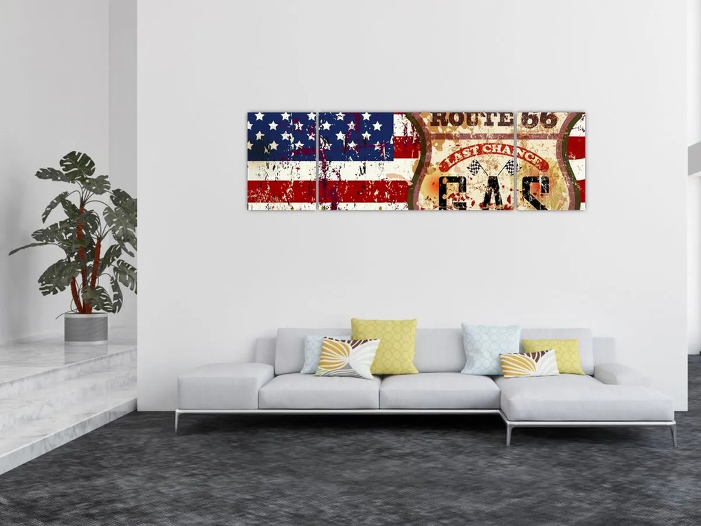 Obraz - Vintage flaga (170x50 cm)