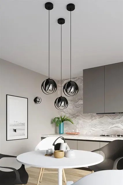 Czarna lampa wisząca kula w stylu loft - A189 Z8-B15