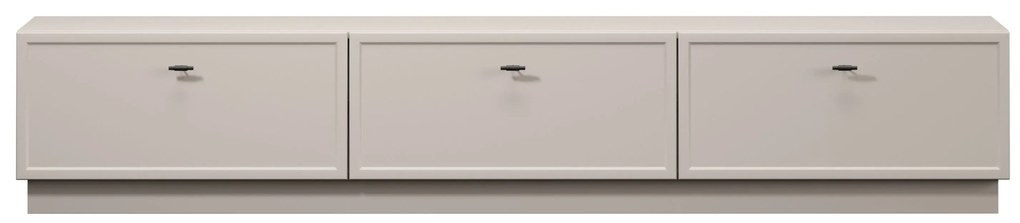 Szafka RTV Lorini 200 cm z szufladami - kaszmir / czarne uchwyty T-bar