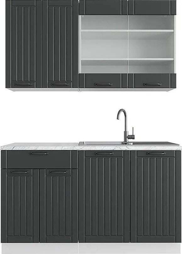 Pojedyncza kuchnia antracytowy dom wiejski/biały 140x60x81.6 fame-line