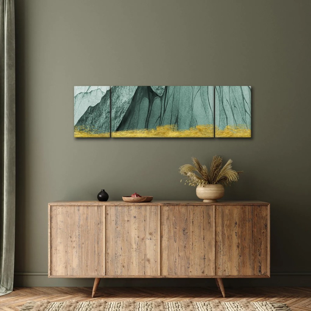 Obraz - Emerald Mountains N⁰3 (170x50 cm)