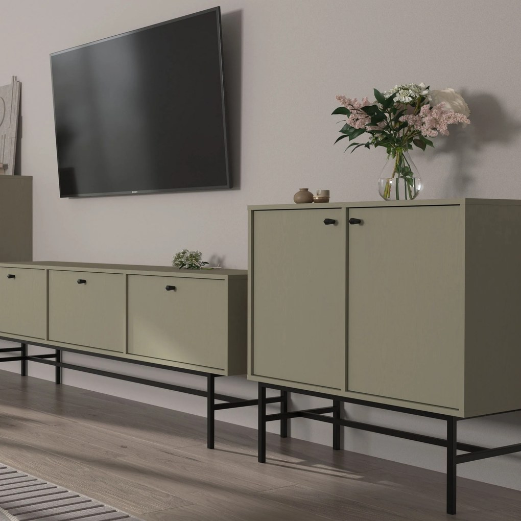 Komoda TORINO 84 cm do Salonu Sypialni Odcienie zieleni