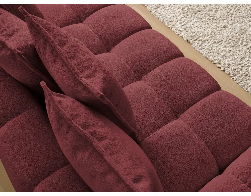 Bordowa sofa z tkaniny szenilowej 278 cm Everest – Bobochic Paris
