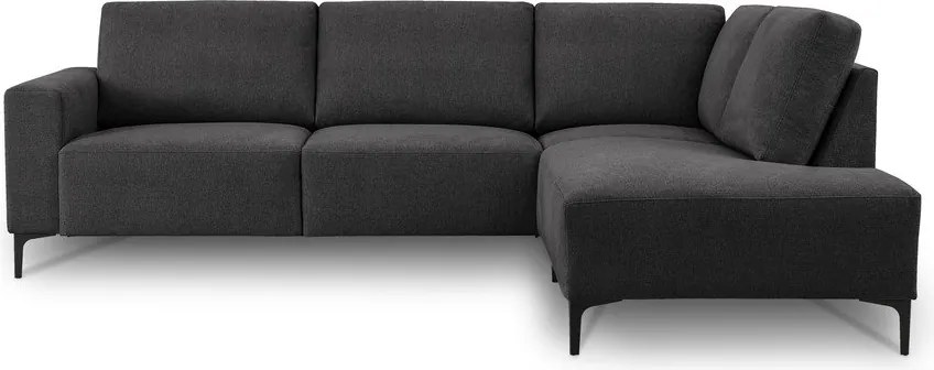 Antracytowy narożnik z tkaniny szenilowej (prawostronny/w kształcie litery L) Fabian – Scandic