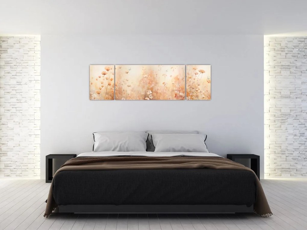 Obraz - Wzór dzikich kwiatów (170x50 cm)