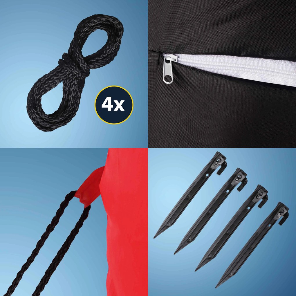 Nadmuchiwany Mikołaj z oświetleniem, 180cm, czerwona Monzana