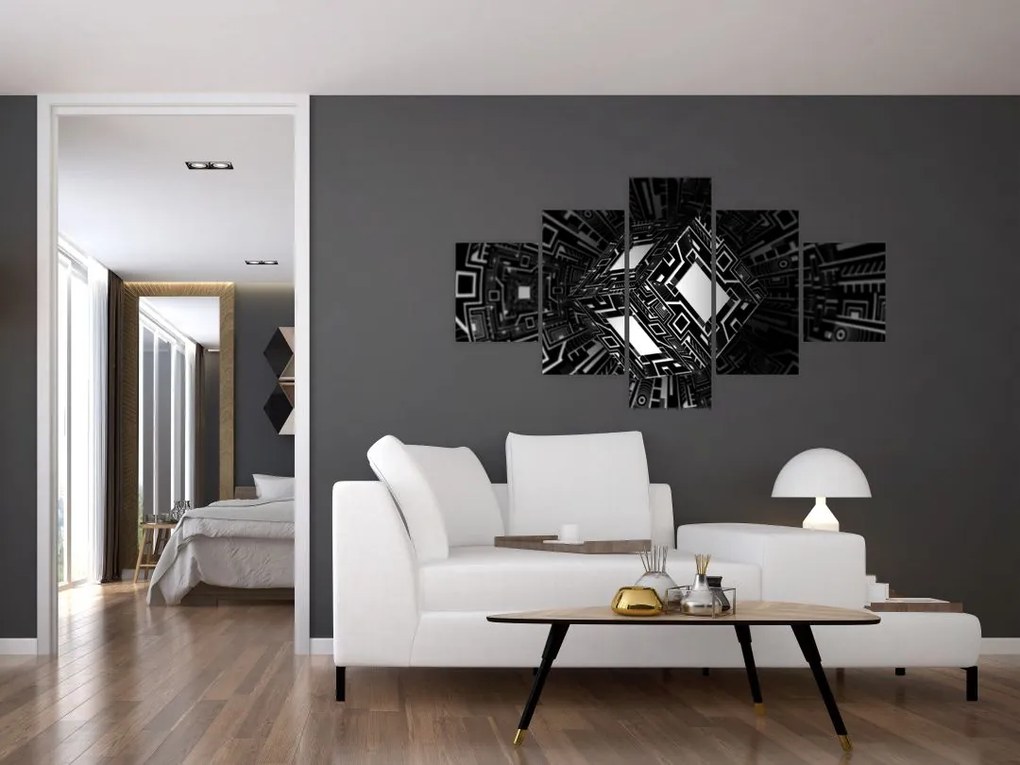 Obraz abstrakcyjnego sześcianu (125x70 cm)