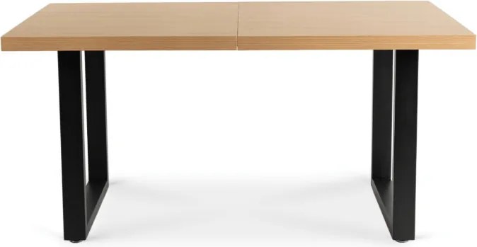 Stół Prostokątny Rozkładany EDWIN 160-260 cm Dąb Złoty/Czarny do Jadalni Nowoczesny Loft
