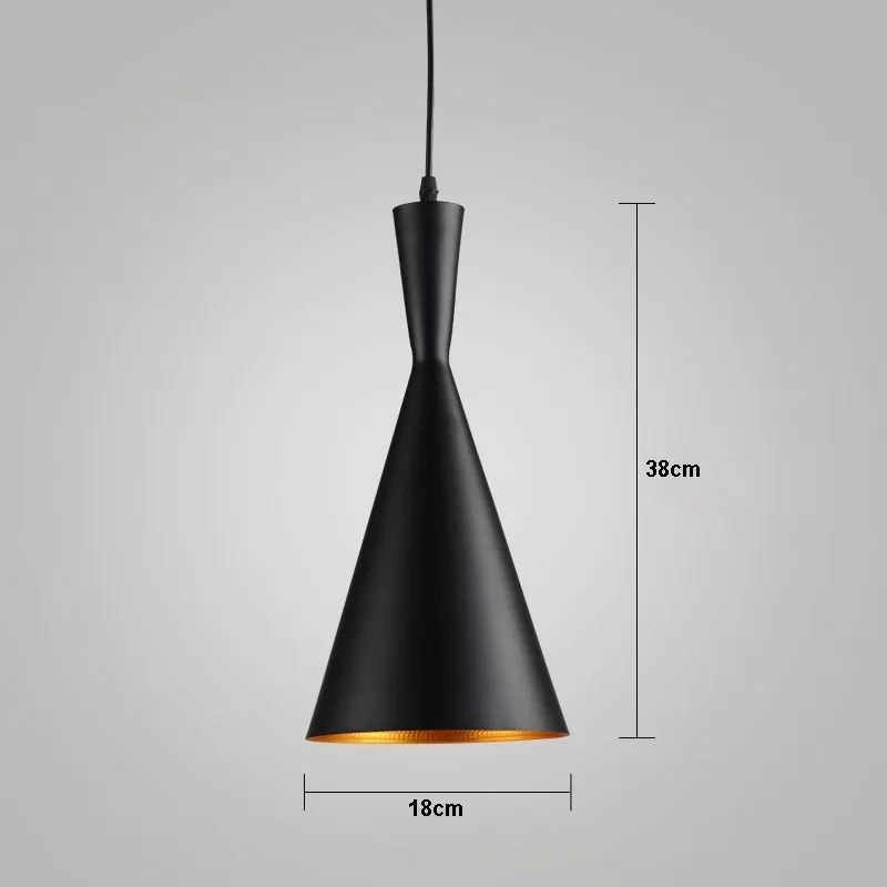 Lampa sufitowa metalowa klosz wisząca AT9-1SZ-Black