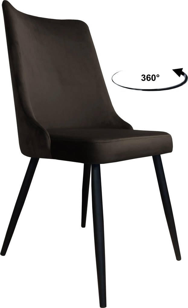Krzesło Victor tkanina Welur noga metalowa krzesło tapicerowane premium : Kolor nogi - Czarna stożek, Kolor tkaniny - VELVET - MG05, Typ siedziska - Siedzisko obrotowe 360°
