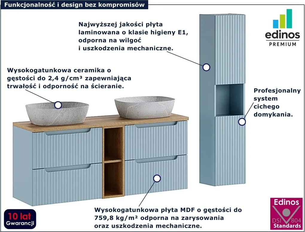 Zestaw mebli łazienkowych z dwiema umywalkami T4-S27