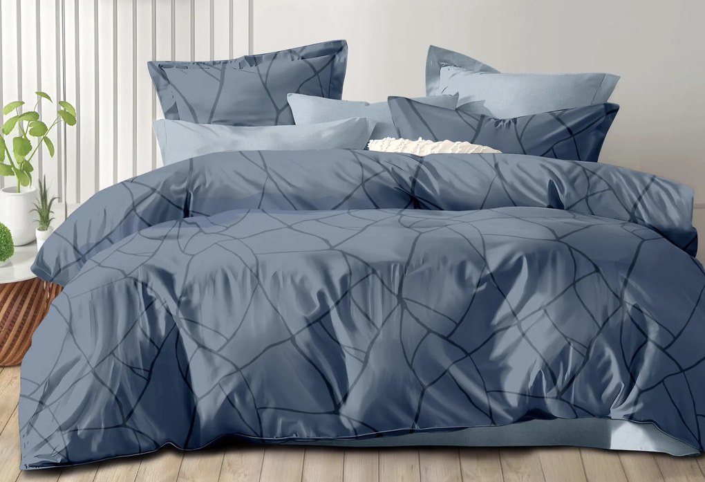 PrzytulneMieszkanie.pl PrzytulneMieszkanie.pl Bawełniana pościel GREYVO szaroniebieska Rozmiar pościeli: 70 x 90 cm | 140 x 200 cm