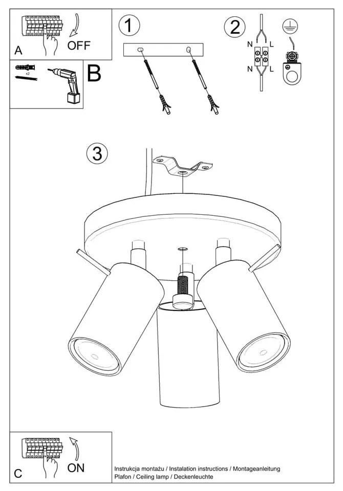 Ceglasta lampa sufitowa Etna – Nice Lamps