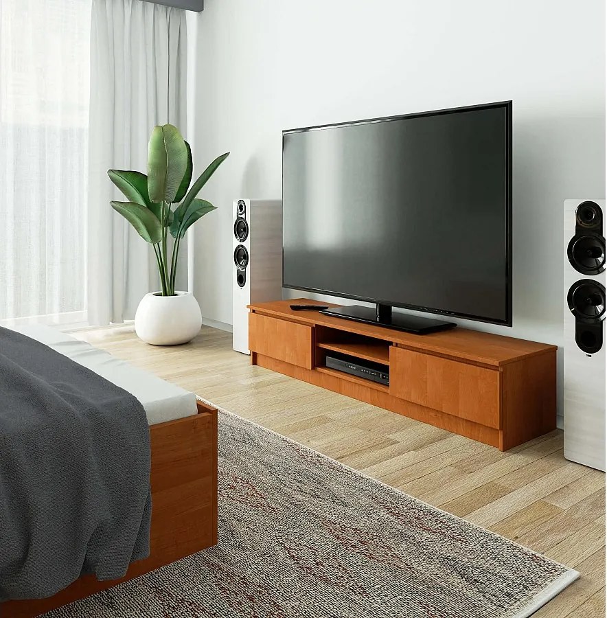 Szafka RTV AKORD Olcha 160 cm 2 drzwi kolor Olcha mat 2 półki 160x40x33 cm